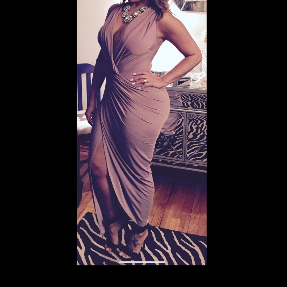 Slinky Sexy Bodycon Dress Mauve color